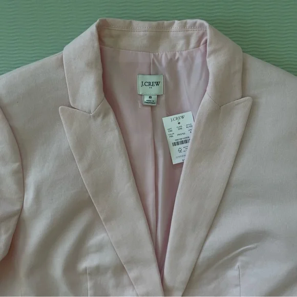J. Crew Blush Pink Linen Blend Blazer NWT - Picture 2 of 9